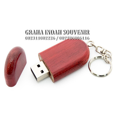 usb wood flashdisk kayu oval promosi murah