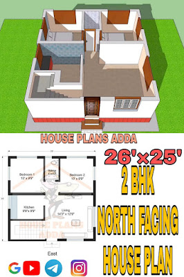 North Facing House 650 square feet ghar ka naksha