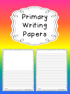 Kindergarten writing paper with picture box