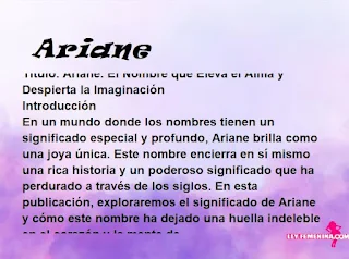 significado del nombre Ariane