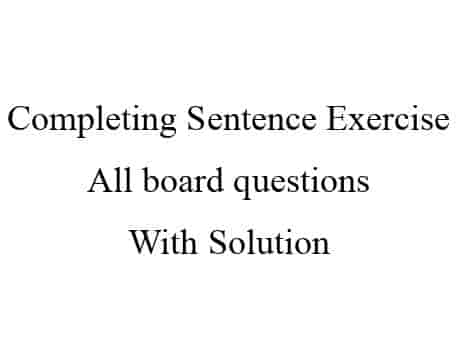 Completing Sentence exercise for SSC