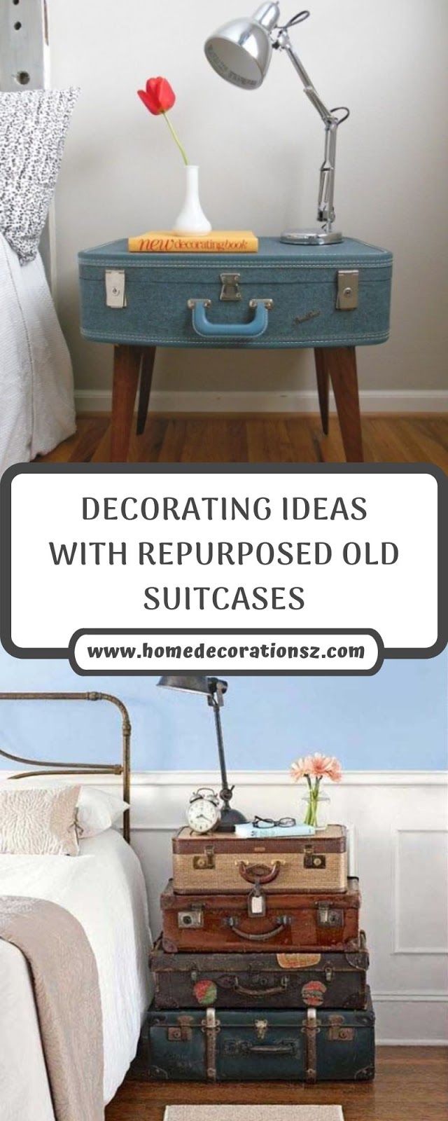 DECORATING IDEAS WITH REPURPOSED OLD SUITCASES