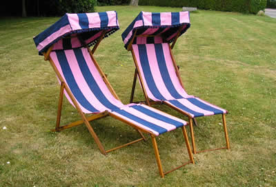 Vintage Wooden Beach Chairs From Deckchair Stripes