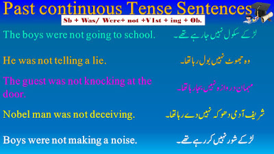 Past Continuous Tense Sentences in English and Urdu