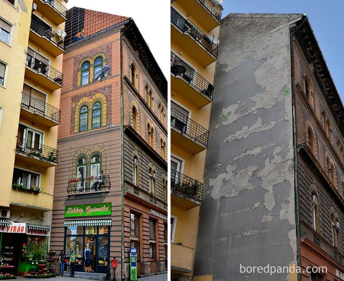 10+ Incredible Before & After Street Art Transformations That’ll Make You Say Wow - Budapest’s District 7