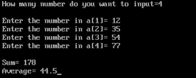 Sum and average calculation using an array