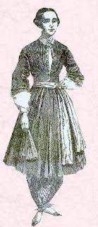 1851 drawing of Amelia wearing bloomers