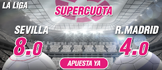 wanabet cuota 8 el Sevilla y 4 el Real Madrid +150 euros 15 enero JRVM