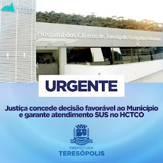 Decisão judicial concedida à Teresópolis garante atendimento HCTCO