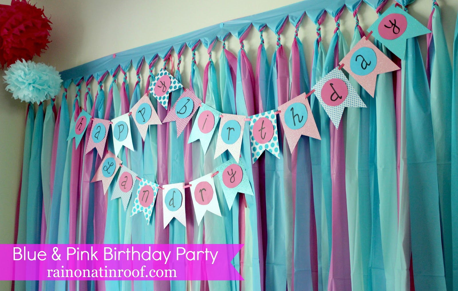 A Stylish Blue  and Pink  Birthday  Party 