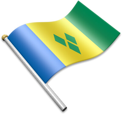 The Saint-Vincentian, Vincentian flag on a flagpole clipart image