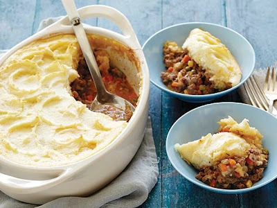 Sheep and rosemary shepherd's pie with broiled garlic pound