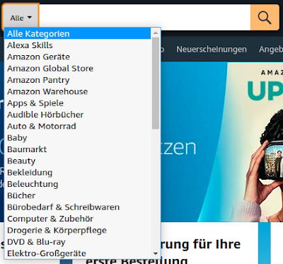 Kategorien-Filter auf amazon.de
