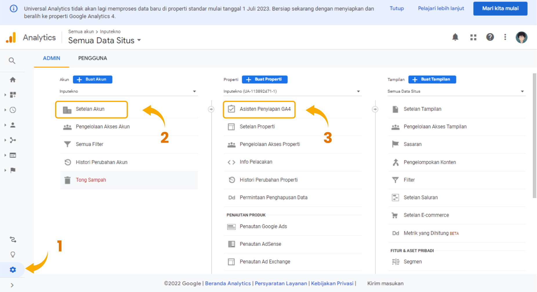 Upgrade Properti Google Analytics 4 (GA4)