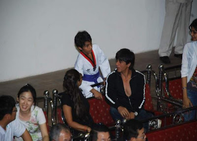 SRK with kids Aryan & Suhana at Maharashtra State open Taekwondo Photo Gallery
