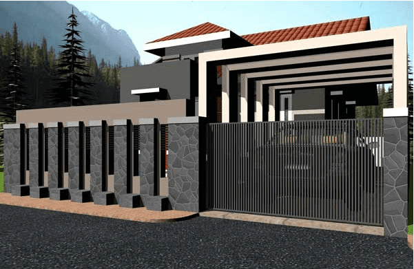 Desain Pagar Rumah Minimalis  Modern