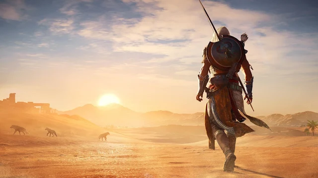 Free Assassins Creed Origins Desert  Game wallpaper. Click on the image above to download for HD, Widescreen, Ultra HD desktop monitors, Android, Apple iPhone mobiles, tablets.