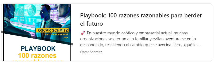 Playbook: 100 razones razonables para perder el futuro | Oscar Schmitz