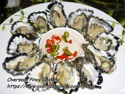 Kinilaw na Talaba, Oyster in Vinegar Chili Dip Recipe