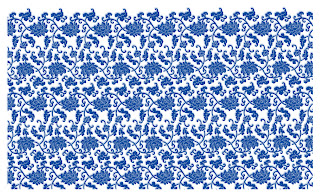 蒼と白のシームレスな磁器模様 Blue and White Porcelain Seamless Vector イラスト素材