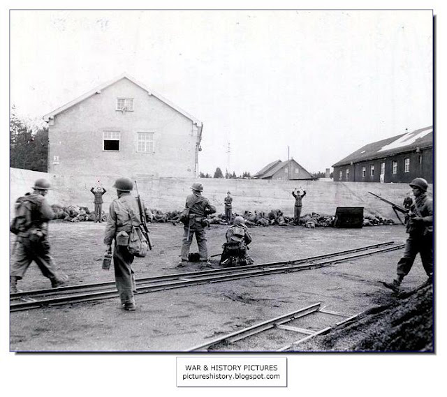 American soldiers killing SS guards Dachau