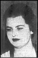 A newspaper photo of a young, plump-faced white woman with late 1930s style makeup and hair