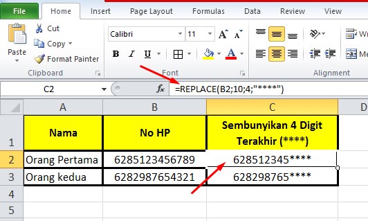 Cara Menyembunyikan 4 Digit Angka Terakhir di EXCEL (NIK, NO HP dan KK)