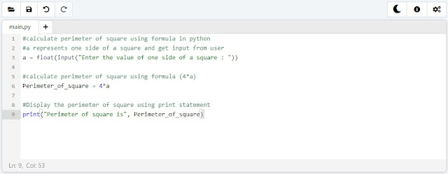 Python - Perimeter of Square Program