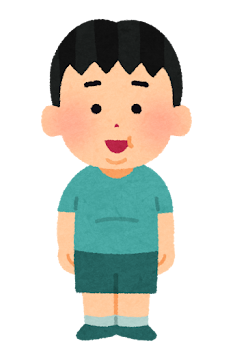 ぽっちゃりした男の子のイラスト