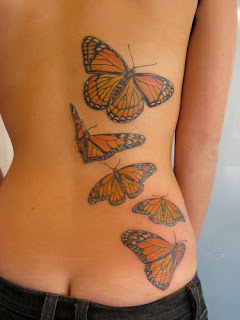 color butterfly tattoo girl body sexy