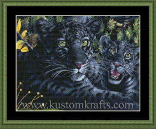 Cross-stitch 9939 "Panther and Cub" Kustom Krafts