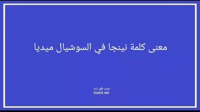 معنى كلمة نينجا في السوشيال ميديا