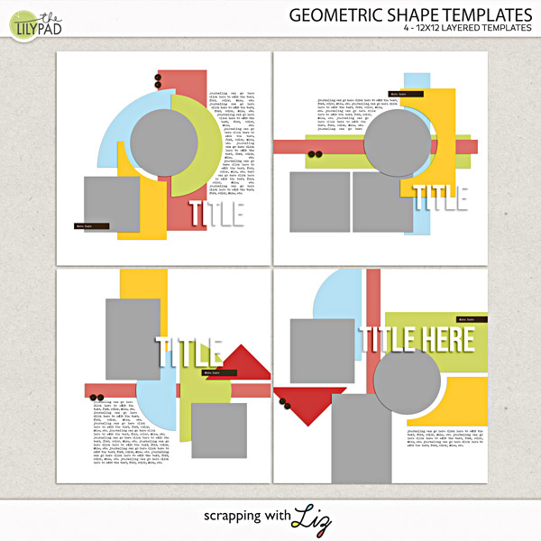 Digital Scrapbook Geometric Templates