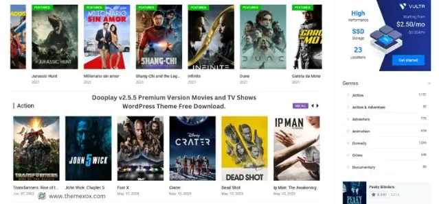 Dooplay v2.5.5 Premium Version Movies and TV Shows WordPress Theme Free Download.