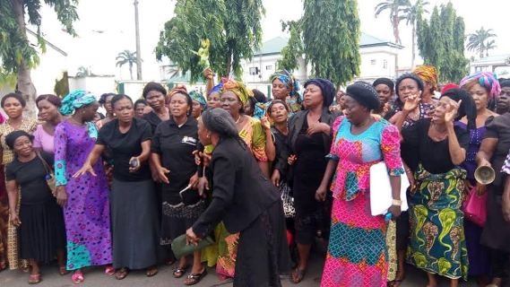 PHOTO NEWS: Abia women protest removal of Ikpeazu as State Governor