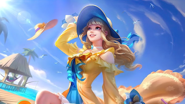 guinevere summer breeze skin mobile legends wallpaper hd