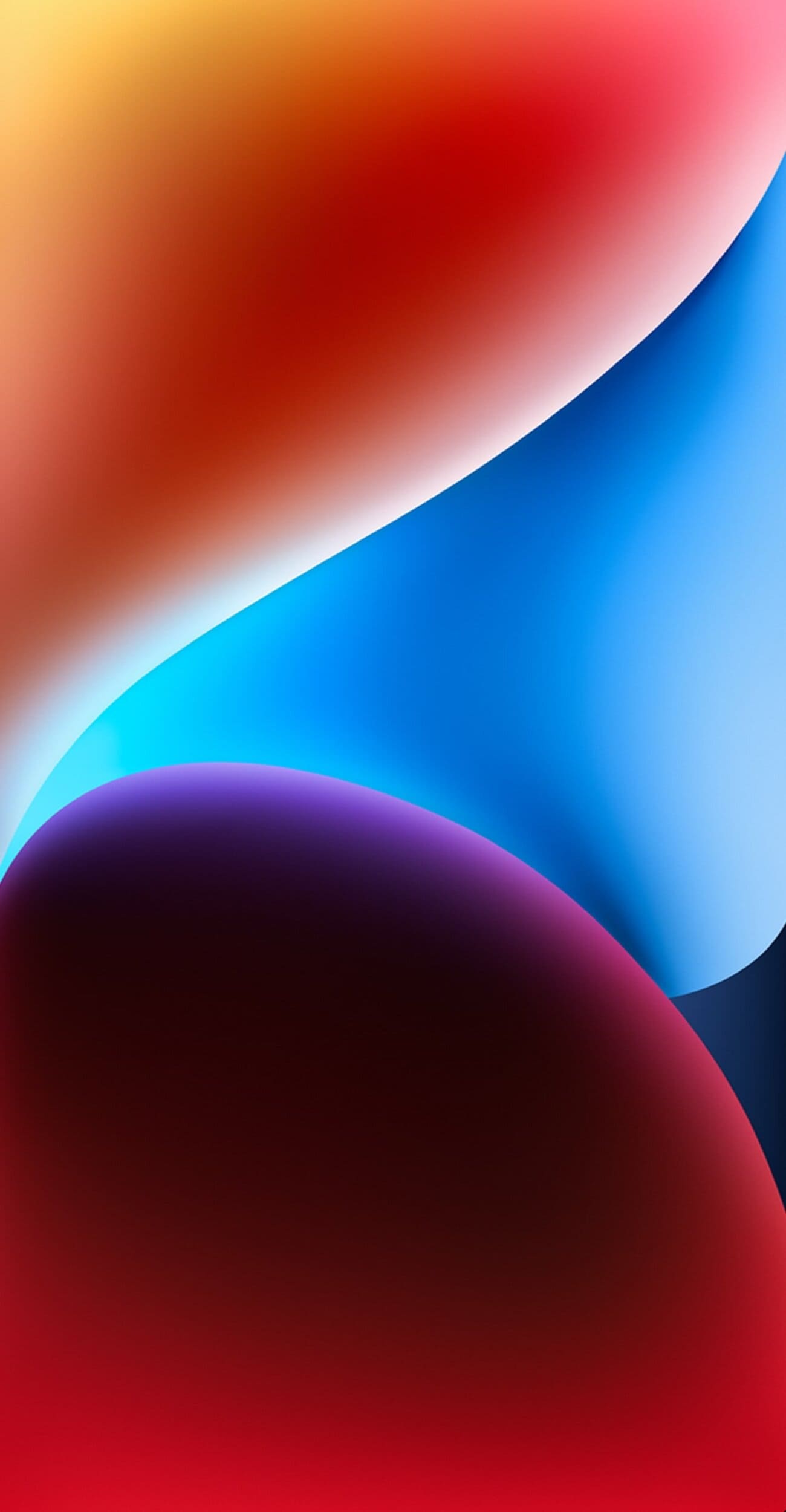 خلفية ايفون 14 بلس زرقاء وحمراء وبرتقالية بجودة عالية HD