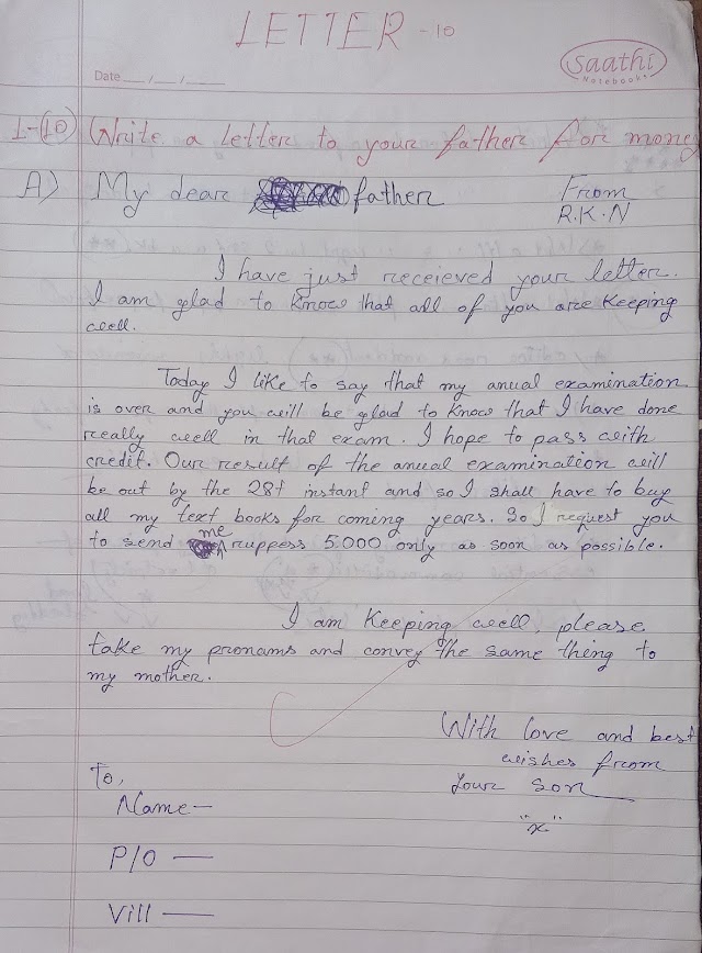 Write A Letter To Your Father For Money