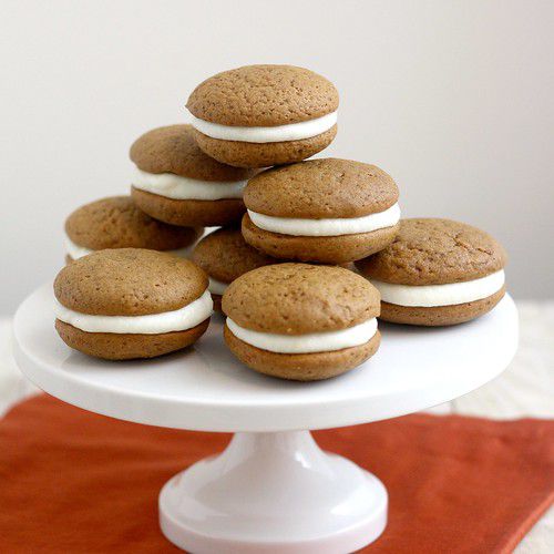 Gingerbread Whoopie Pies with Lemon Cream Cheese Filling