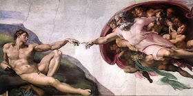 A Criação de Adão, pintura de Michelangelo