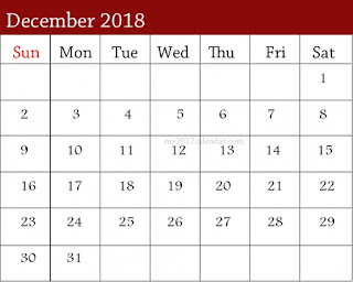 Free Printable Calendar December 2018