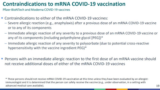 Controindicazioni alla vaccinazione mRNA COVID-19