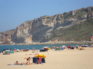 Nazaré beach people photo