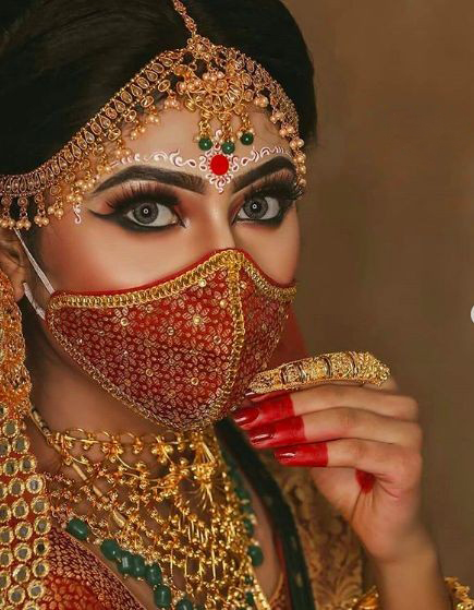 Trendy Fashion Bridal face mask Ideas Design at Wedding - WallpaperDPs