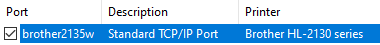 Windows 10 Standard TCP/IP Port configuration