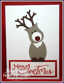 Rudolph, Punch Art Christmas Card, Owl builder punch