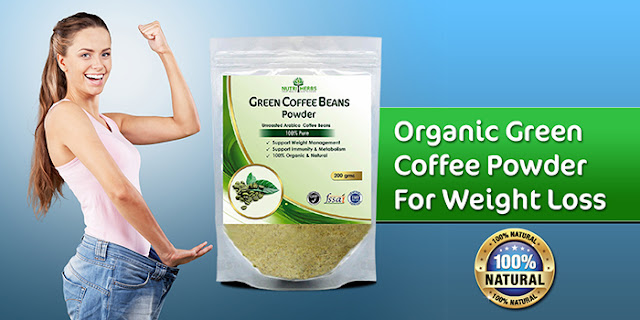 green coffee beans powder