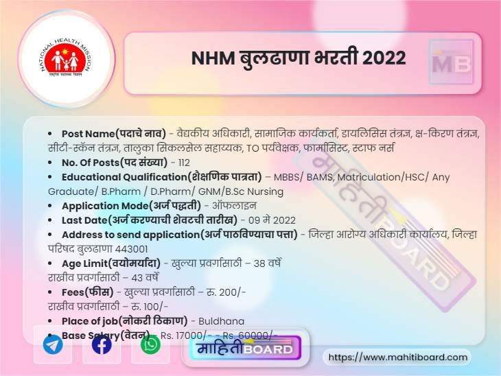 NHM Buldhana Bharti 2022