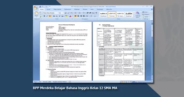 RPP Merdeka Belajar Bahasa Inggris Kelas 12 SMA MA - Arsip Guru