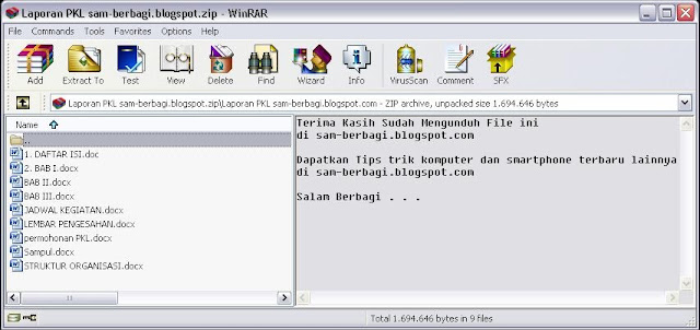 Download Contoh Laporan Praktek Kerja Lapangan (PKL) Lengkap